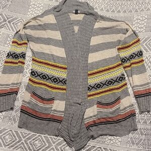 Cardigan Boho Aztec Neon Lightweight Y2K Medium